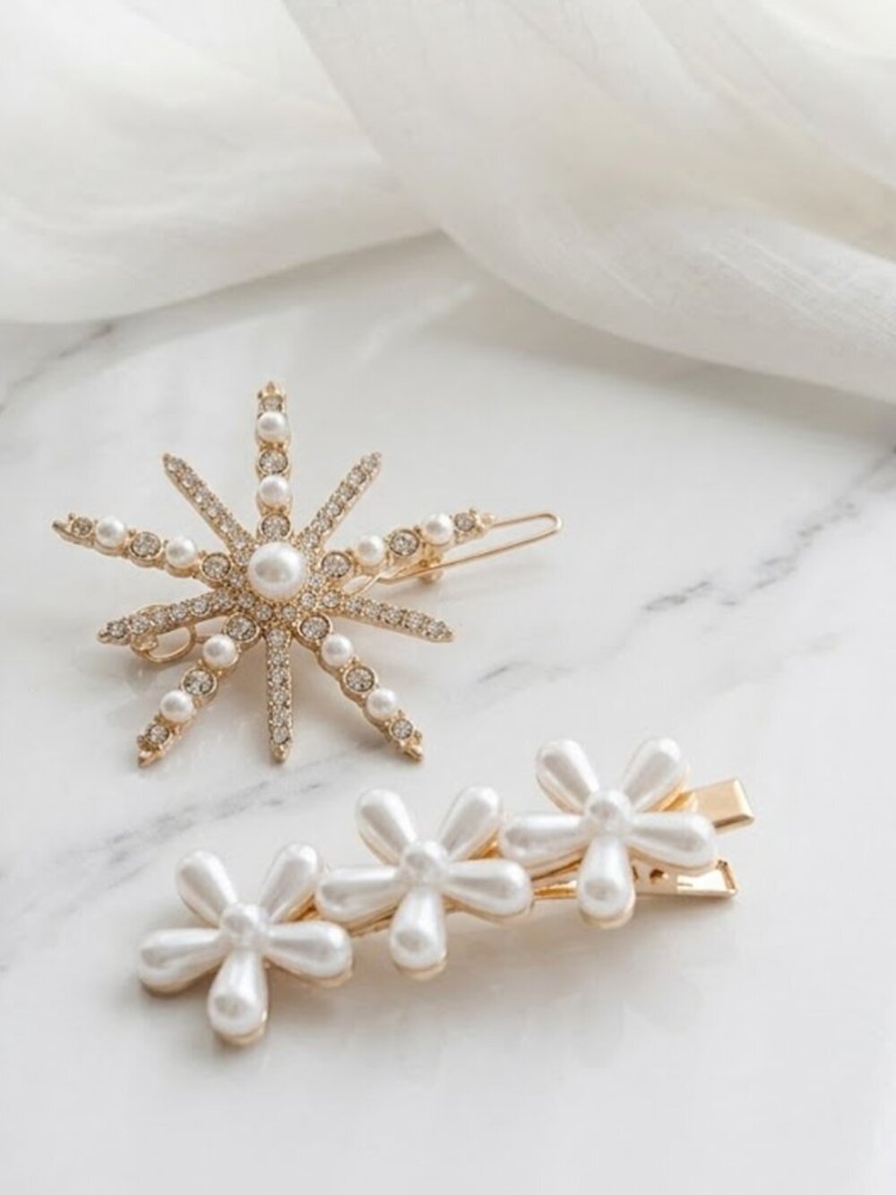 Ladies 2 Piece Star Flower Hair Accessory Set